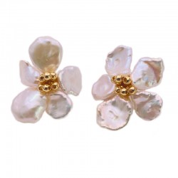 Baroque Pearl Flower Earrings